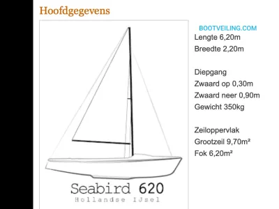 Polyester Open zeilboot Seabird 620 Photo 35