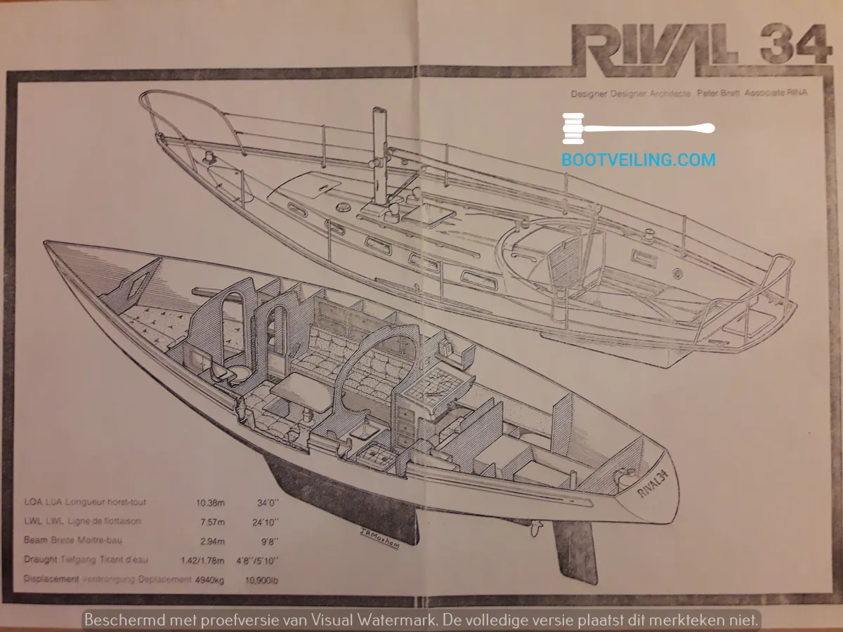 Polyester Sailboat Rival 34