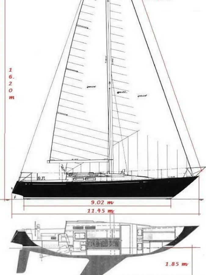 Polyester Sailboat C&C 38