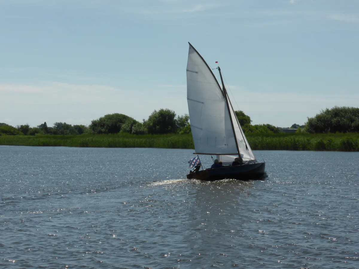 Wood Open zeilboot Flytour Gaffel Getuigd