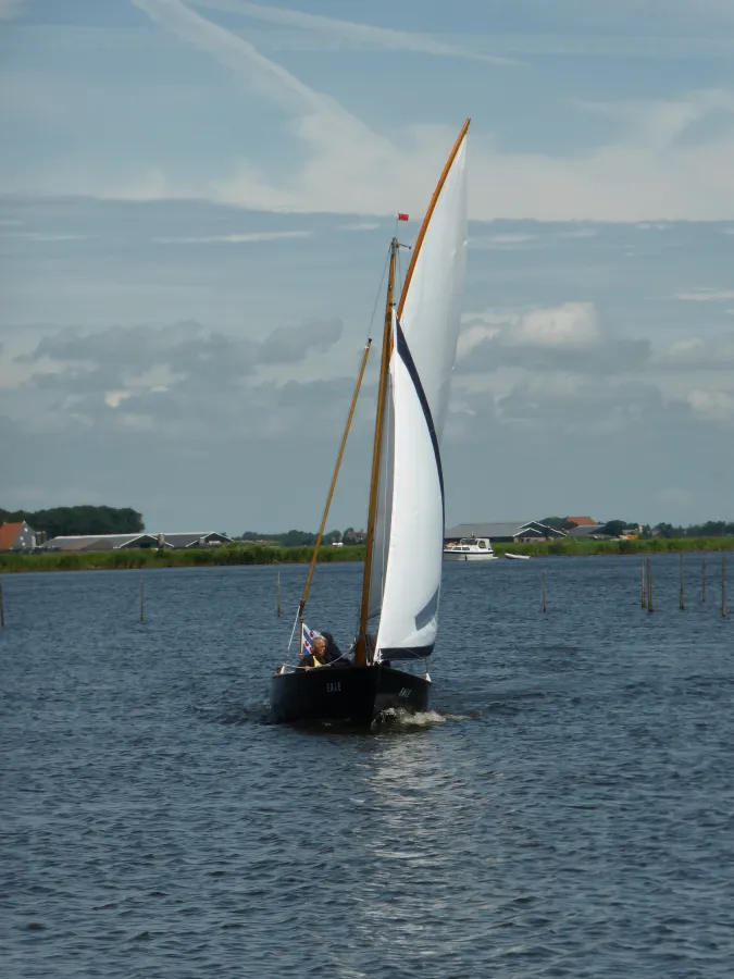 Wood Open zeilboot Flytour Gaffel Getuigd