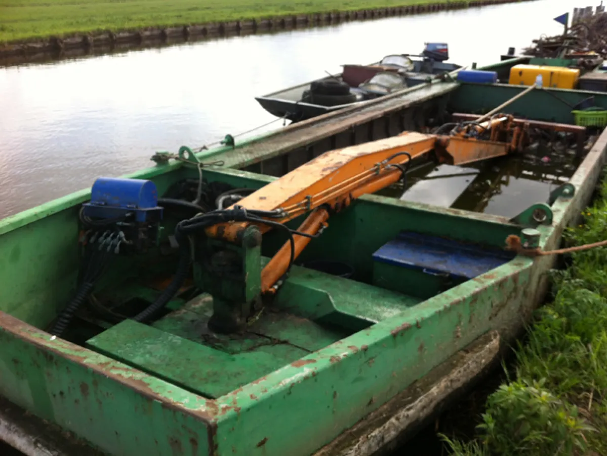 Stahl Arbeitsboot Arbeitsschiff Hemos Kraanboot