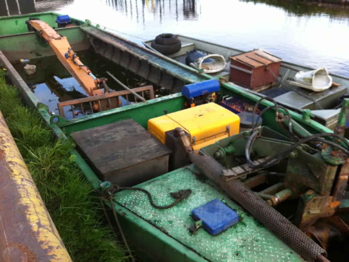 Stahl Arbeitsboot Arbeitsschiff Hemos Kraanboot