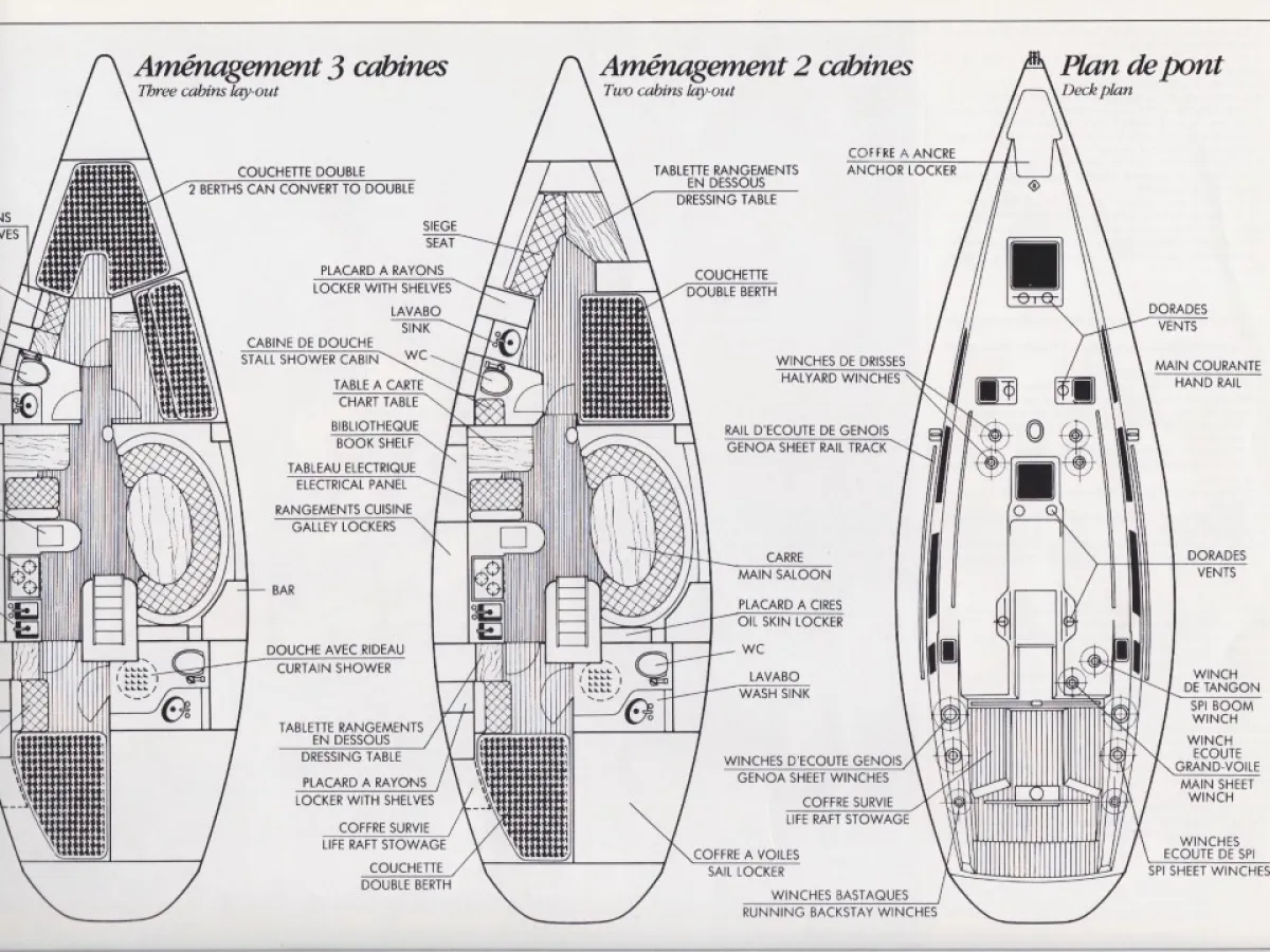 Polyester Sailboat Wauquiez Centurion 42