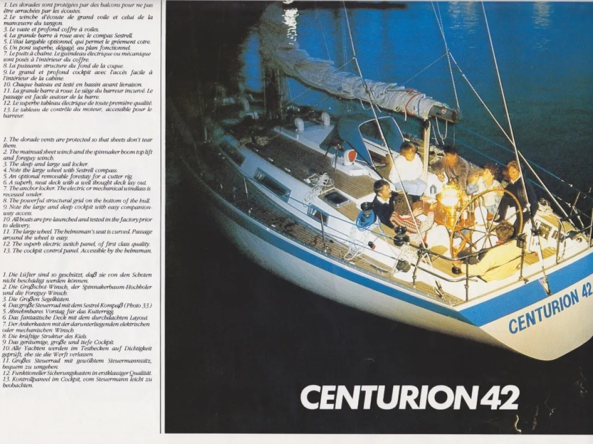 Polyester Sailboat Wauquiez Centurion 42