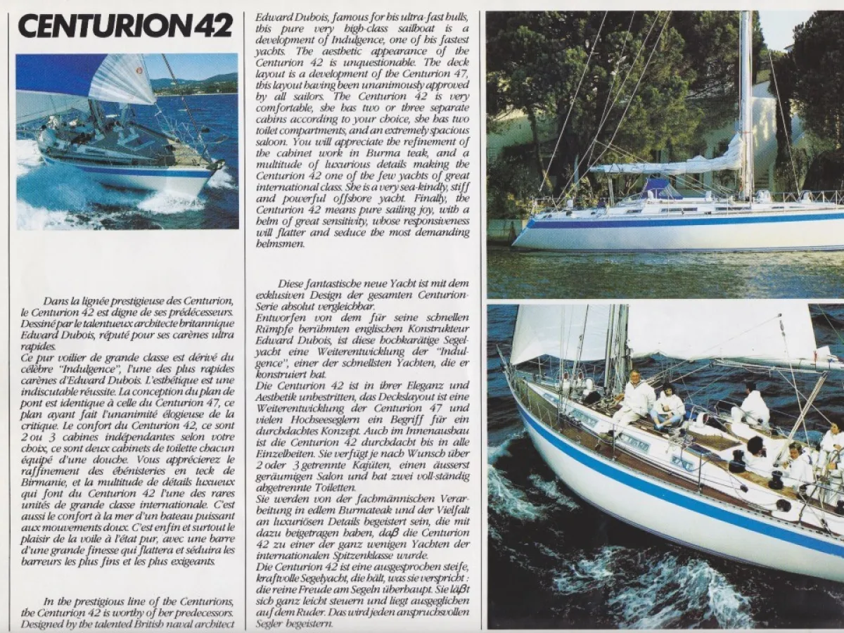 Polyester Sailboat Wauquiez Centurion 42