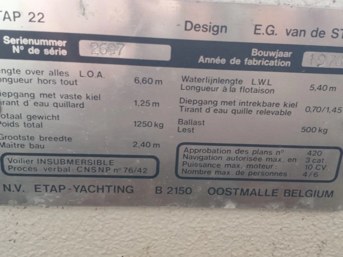 Polyester Sailboat Etap 22