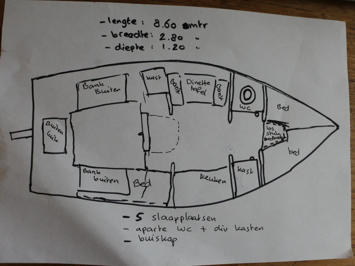 Steel Sailboat Dompkruiser Kajuitzeilboot