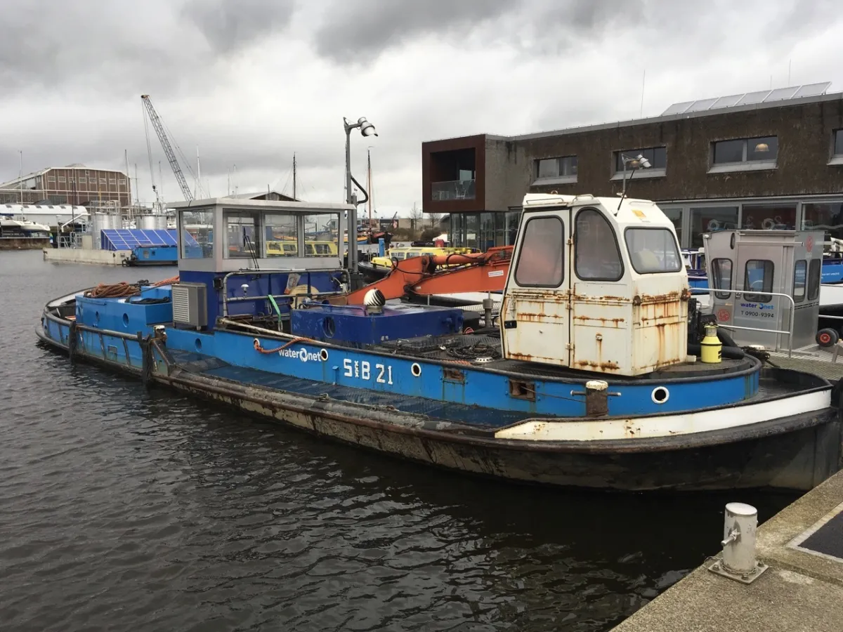 Stahl Arbeitsboot Arbeitsschiff Kraanschip