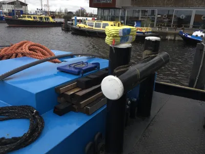 Stahl Arbeitsboot Arbeitsschiff Kraanschip Foto 2