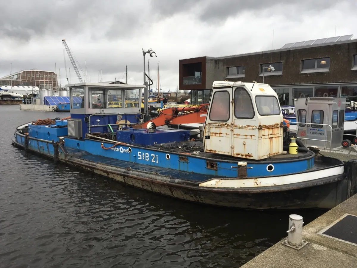 Stahl Arbeitsboot Arbeitsschiff Kraanschip