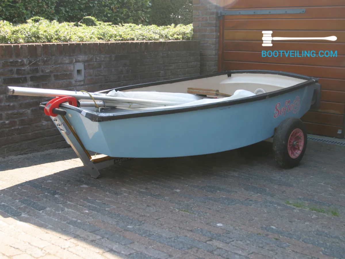 Polyester Open zeilboot Optimist 2x, + Trailer