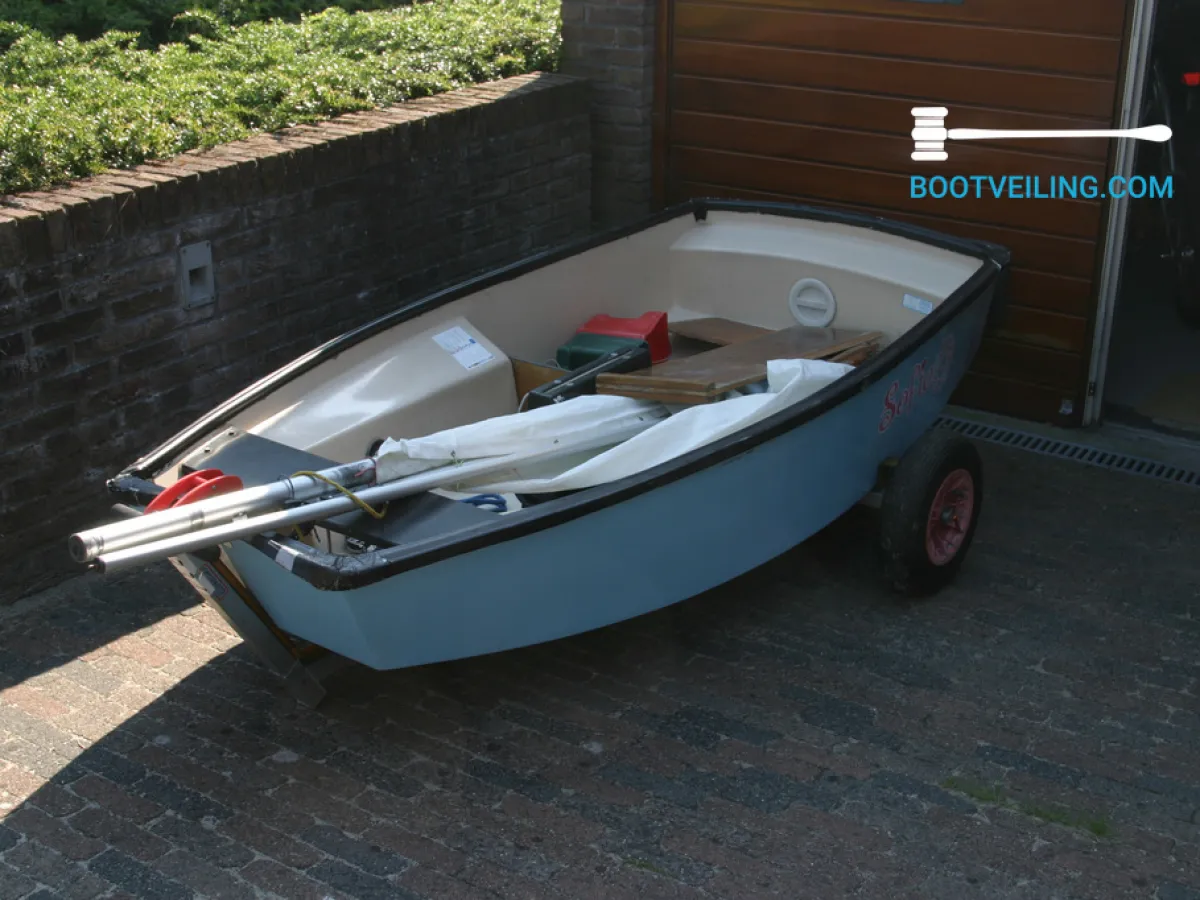 Polyester Open zeilboot Optimist 2x, + Trailer