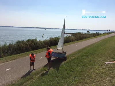 Polyester Open zeilboot Optimist 2x, + Trailer Photo 14