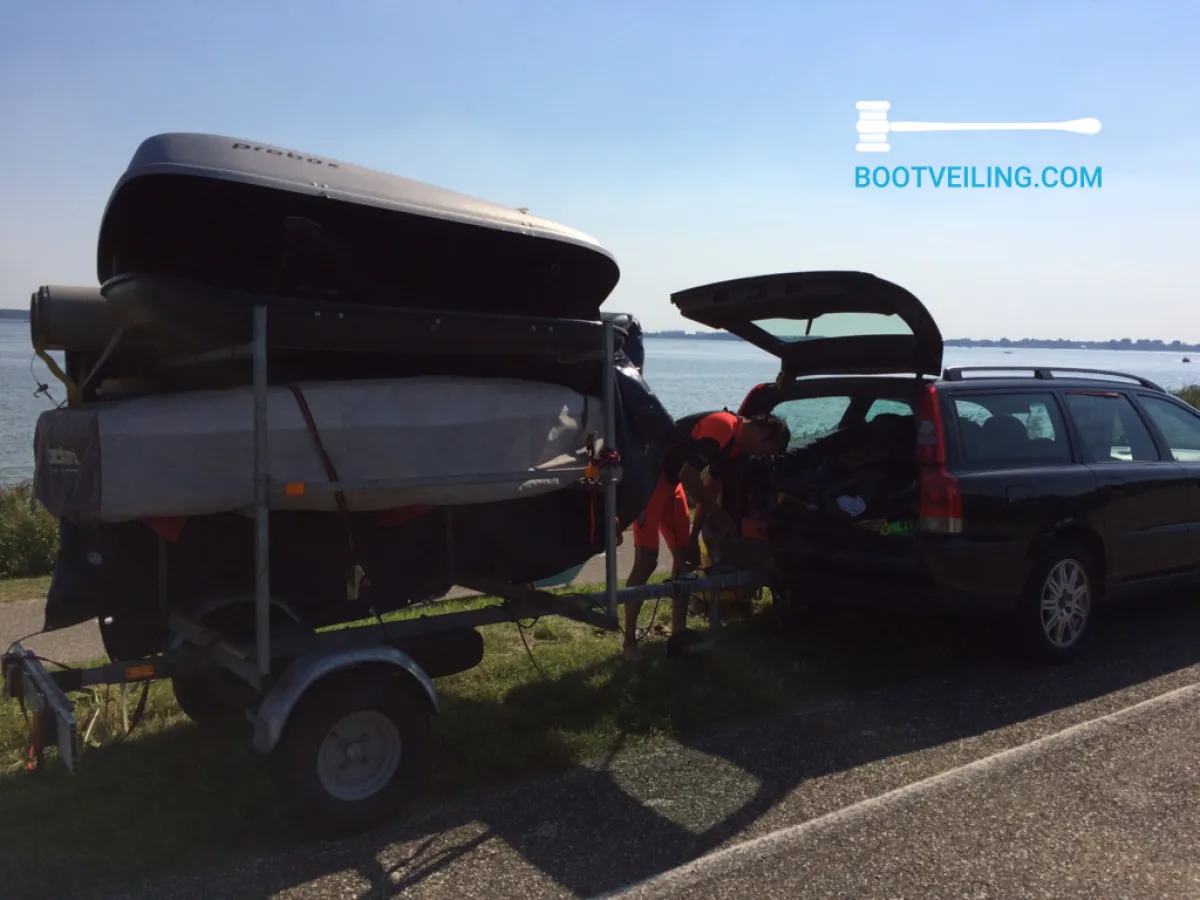 Polyester Open zeilboot Optimist 2x, + Trailer