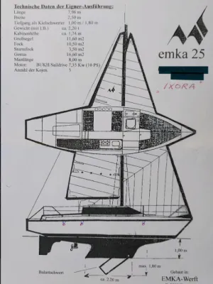 Polyester Segelboot EMKA 25 Foto 28