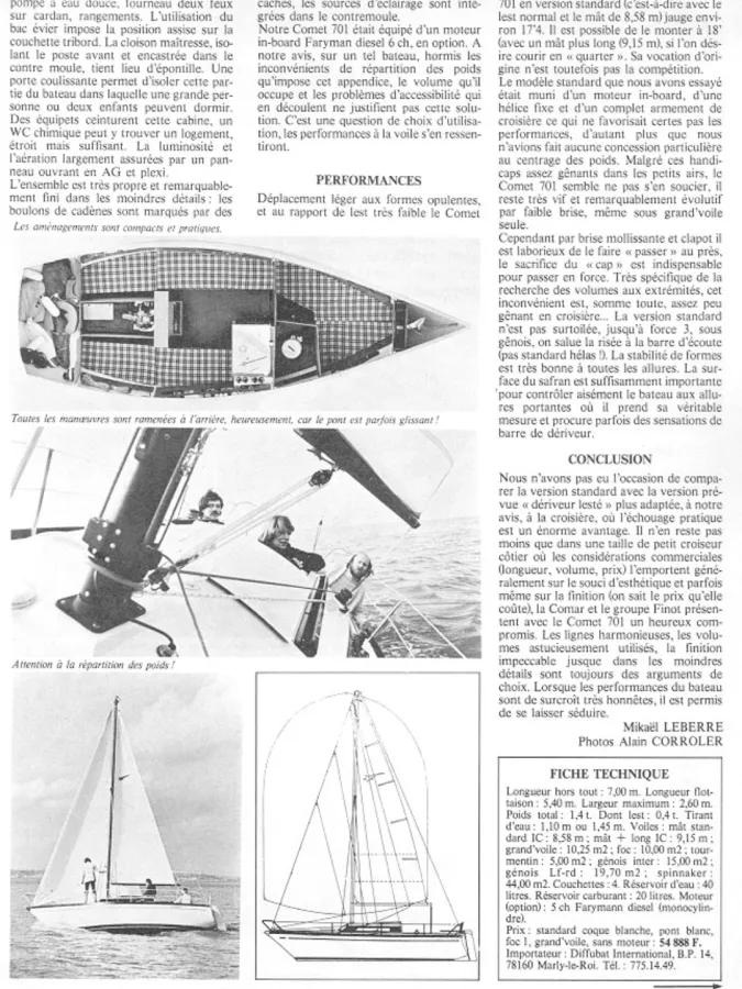 Polyester Sailboat Comar Comet 701