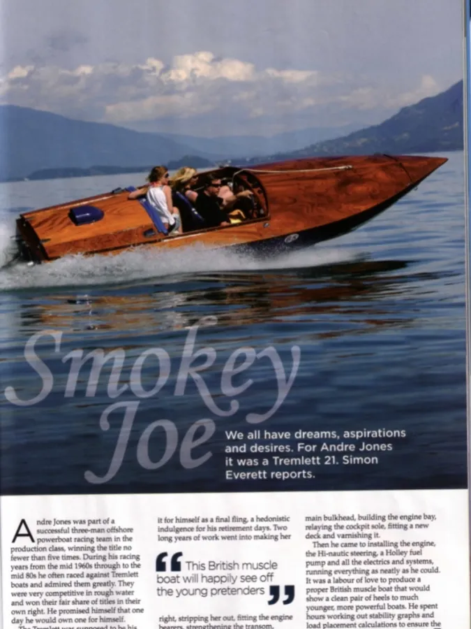 Wood Speedboat Tremlett Sportsman 21