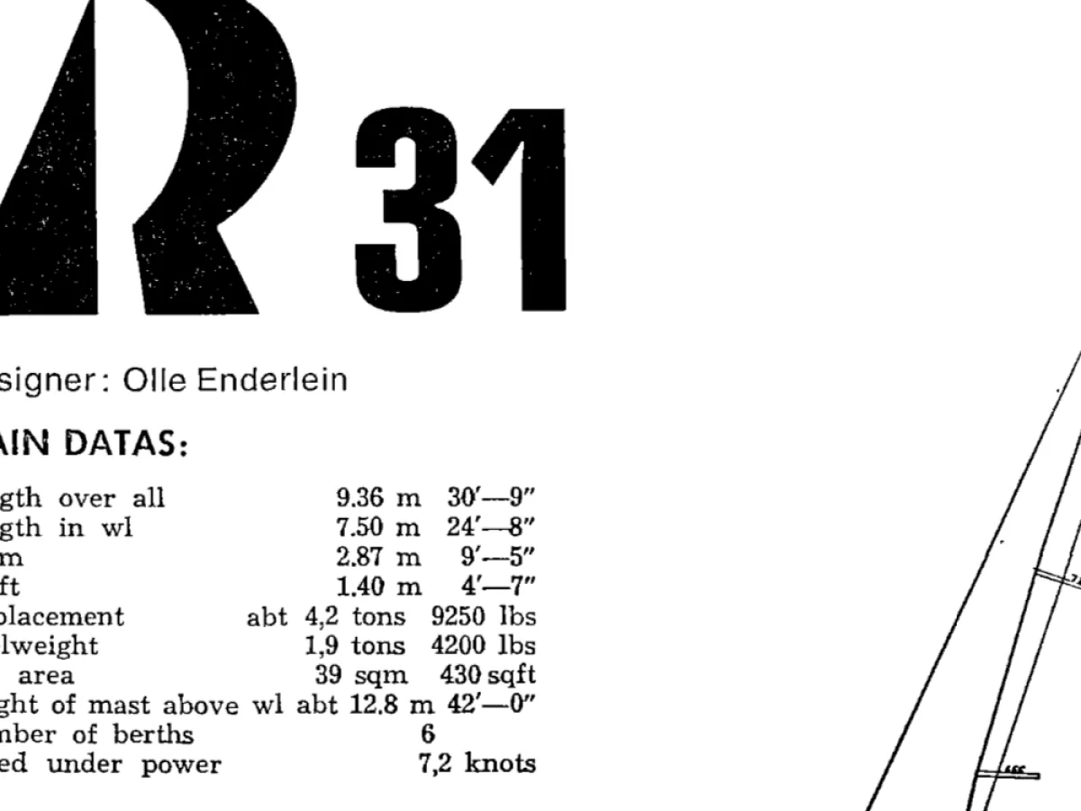 Polyester Sailboat Hallberg Rassy Monsun